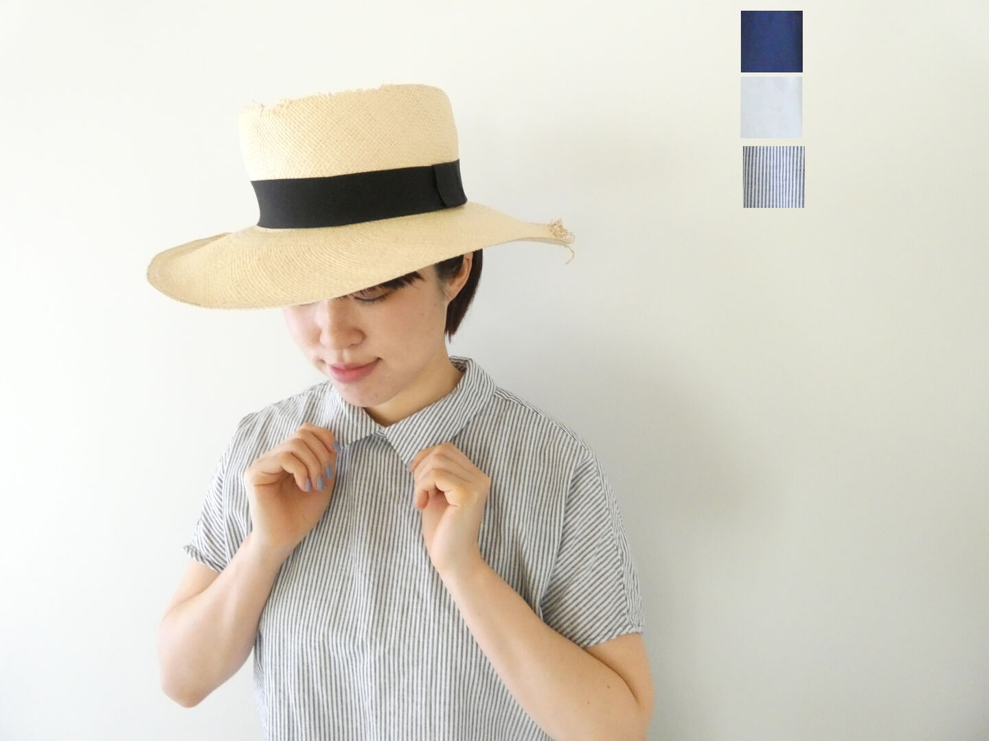 樂天商城 - prit(プリット) 綿麻ポプリンスリーブレス衿付きプルオーバー(82638)