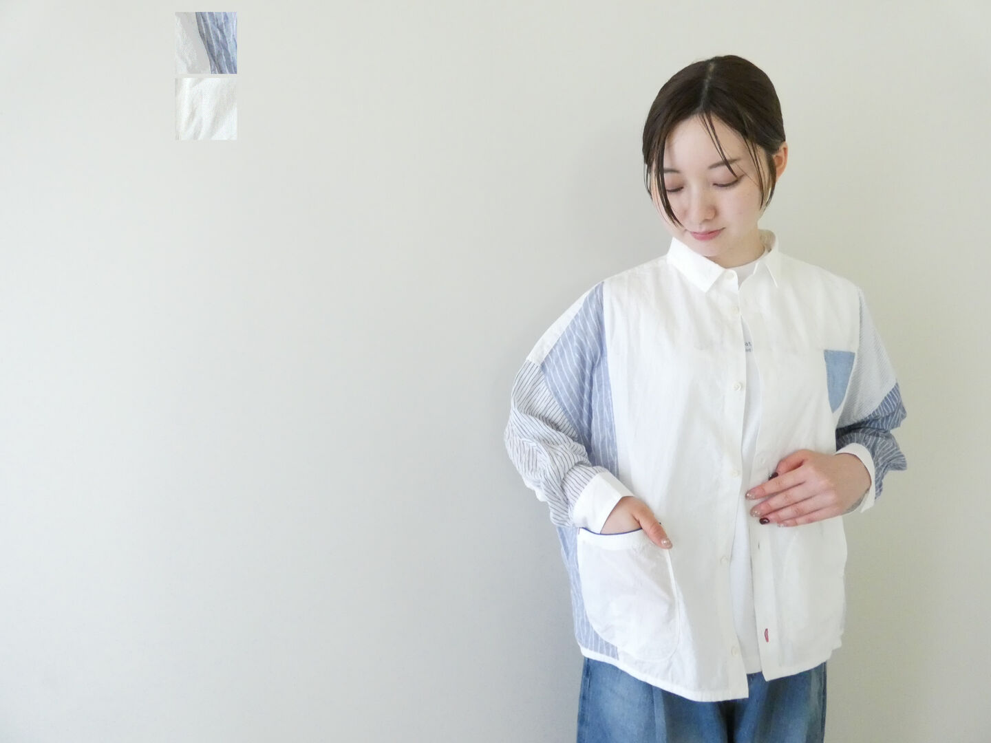 樂天商城 - 快晴堂(かいせいどう) 初夏の木漏れ日にゆれるシャツ 風をはらむ、長袖シャツ(62S-05)