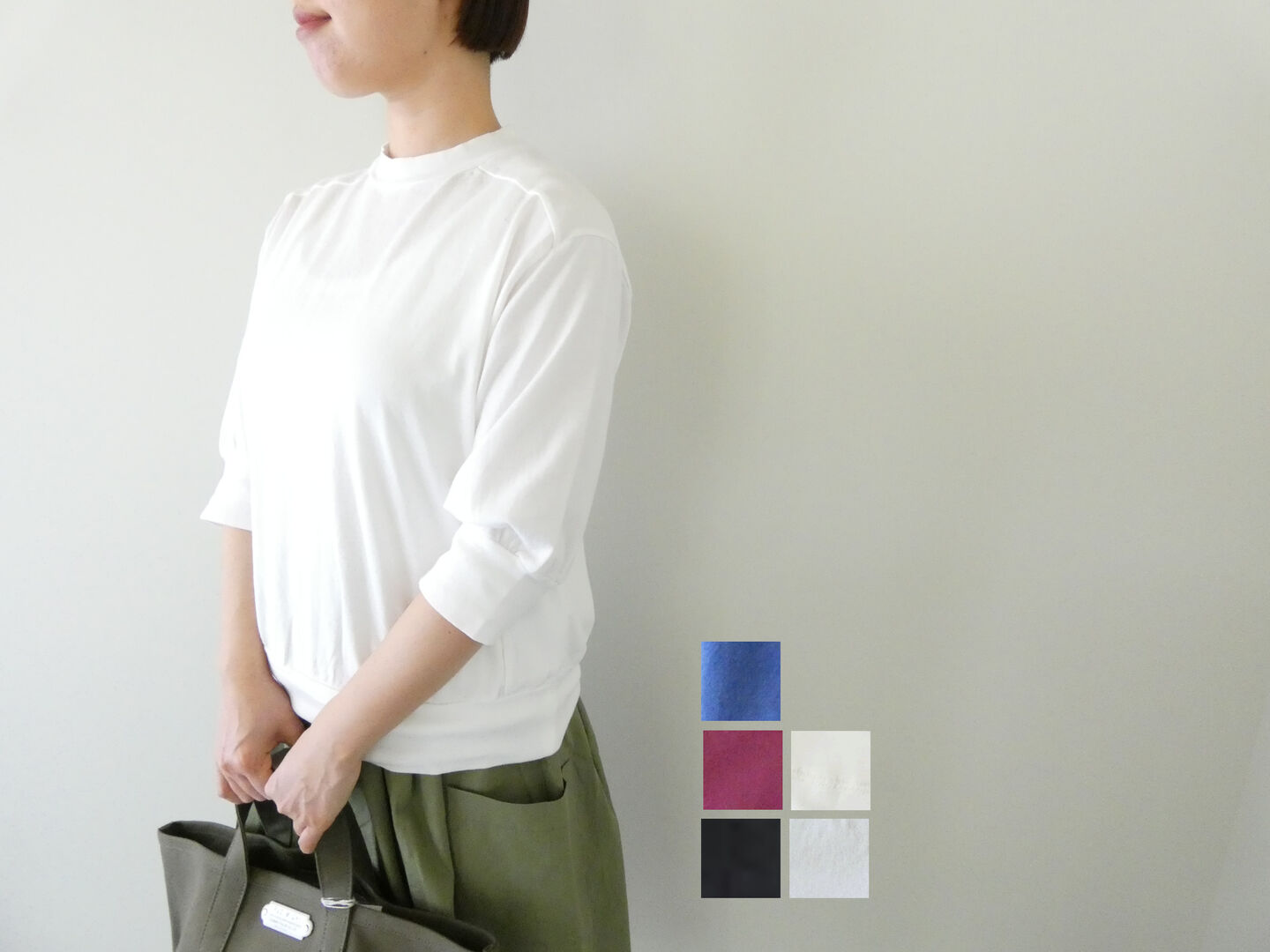 Rakuten - homspun(ホームスパン) 40/2天竺六分袖プルオーバー(6366)