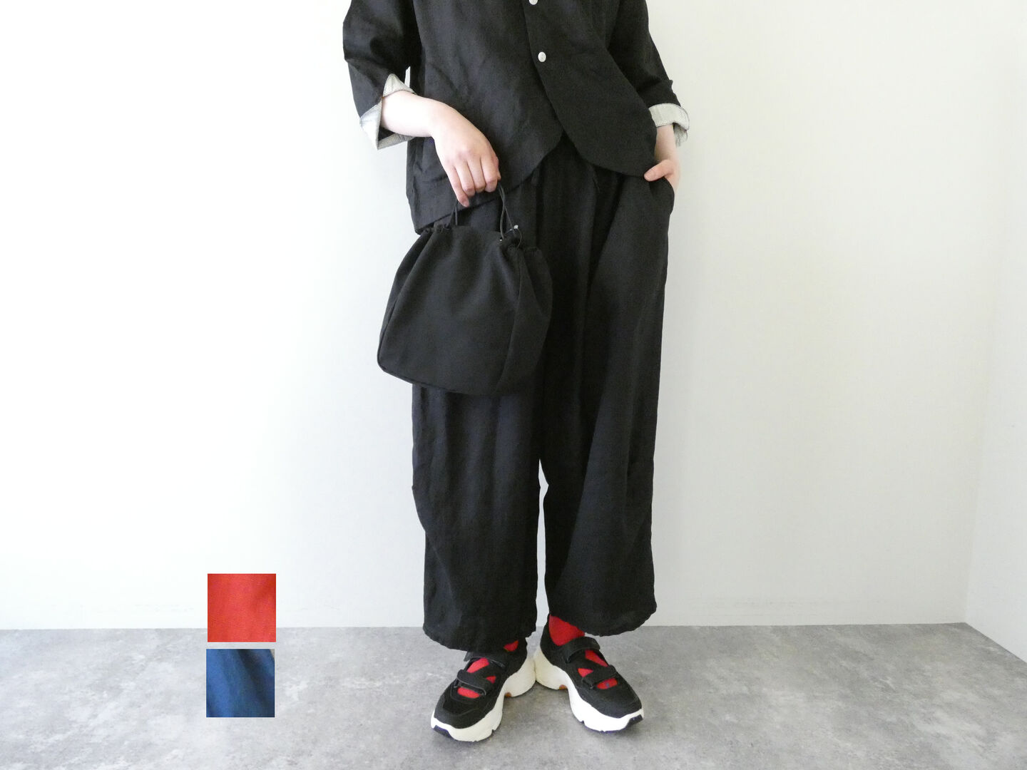 Rakuten - 快晴堂(かいせいどう) 初秋まで着られるリネン　ふわふわタックパンツ(62P-38)