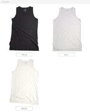 ロングタンクトップ タンクトップ メンズ ロング丈 TANKTOP 黒 白 インナー グレー モノトーンストリート モード ブラック ホワイト 肌着 ノースリーブ