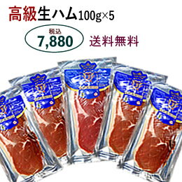 スペイン高級 生ハム おすすめ お土産 無添加 ハモンセラーノ【スペイン高級生ハム（100g×5パック セット）】 ワインに合うおつまみセット ギフト プレゼント 産地 トレベレス 送料・消費税込 お取り寄せグルメ 手土産 贈答品 グルメ パーティー スライス