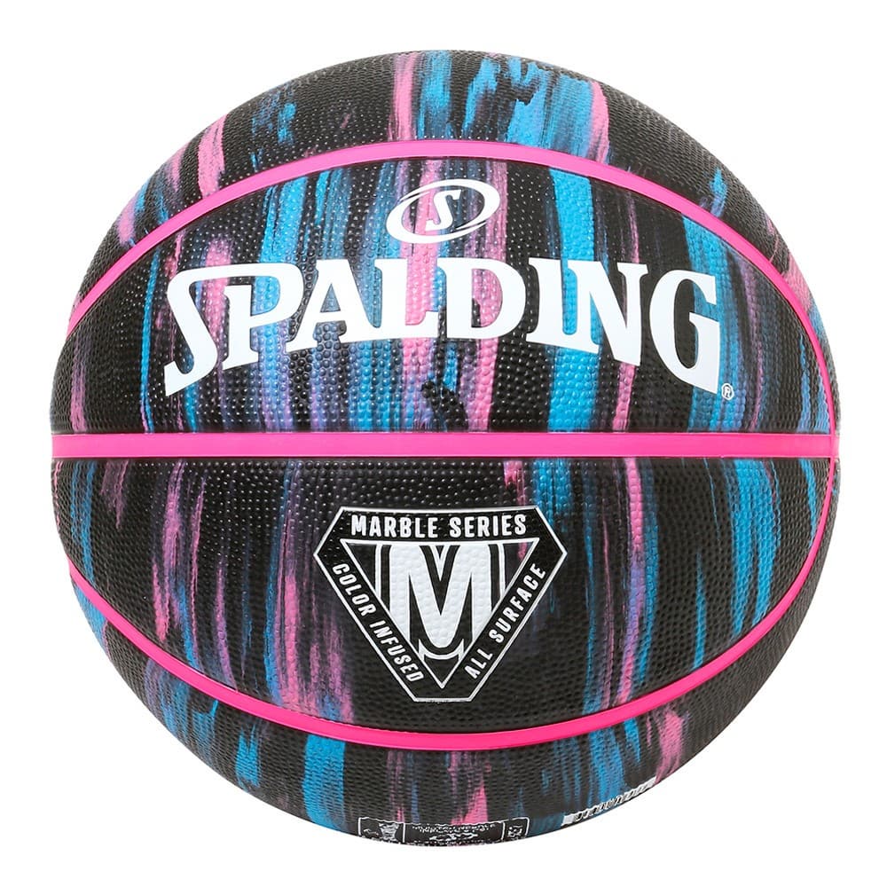 スポルディング公式 楽天市場店の【公式】マーブル ブラックネオン ラバー 5号球 84-524J SPALDING スポルディング 公式 バスケットボール バスケ 5号 ジュニア 子供 小学生 ラバー ゴム 屋外 外用 キッズ ミニバス アウトドア 個性的｜アングル2