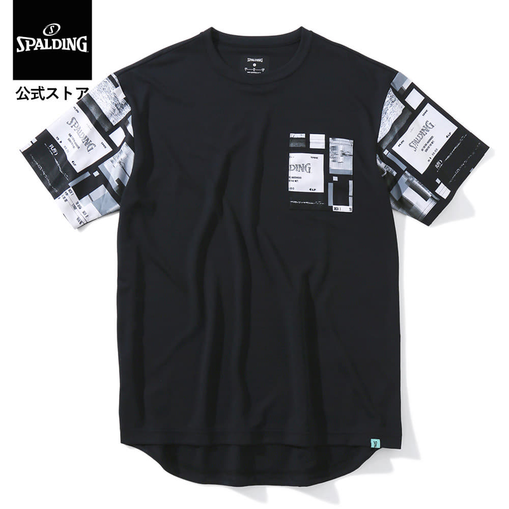 Tシャツ デジタルコラージュポケット SMT23011 SPALDING スポルディング 公式 バスケットボール バスケ ウェア 練習着 半袖 Tシャツ シャツ メンズ レディース 男性 女性 ユニセックス 男女兼用