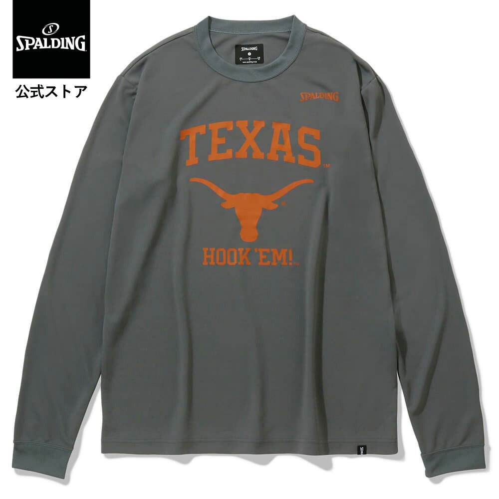 【公式】ロングスリーブTシャツ テキサス ロゴ HOOK’EM SMT23132TX SPALDING スポルディング 公式 バスケットボール バスケ ウェア 練習着 長袖 Tシャツ シャツ男女兼用