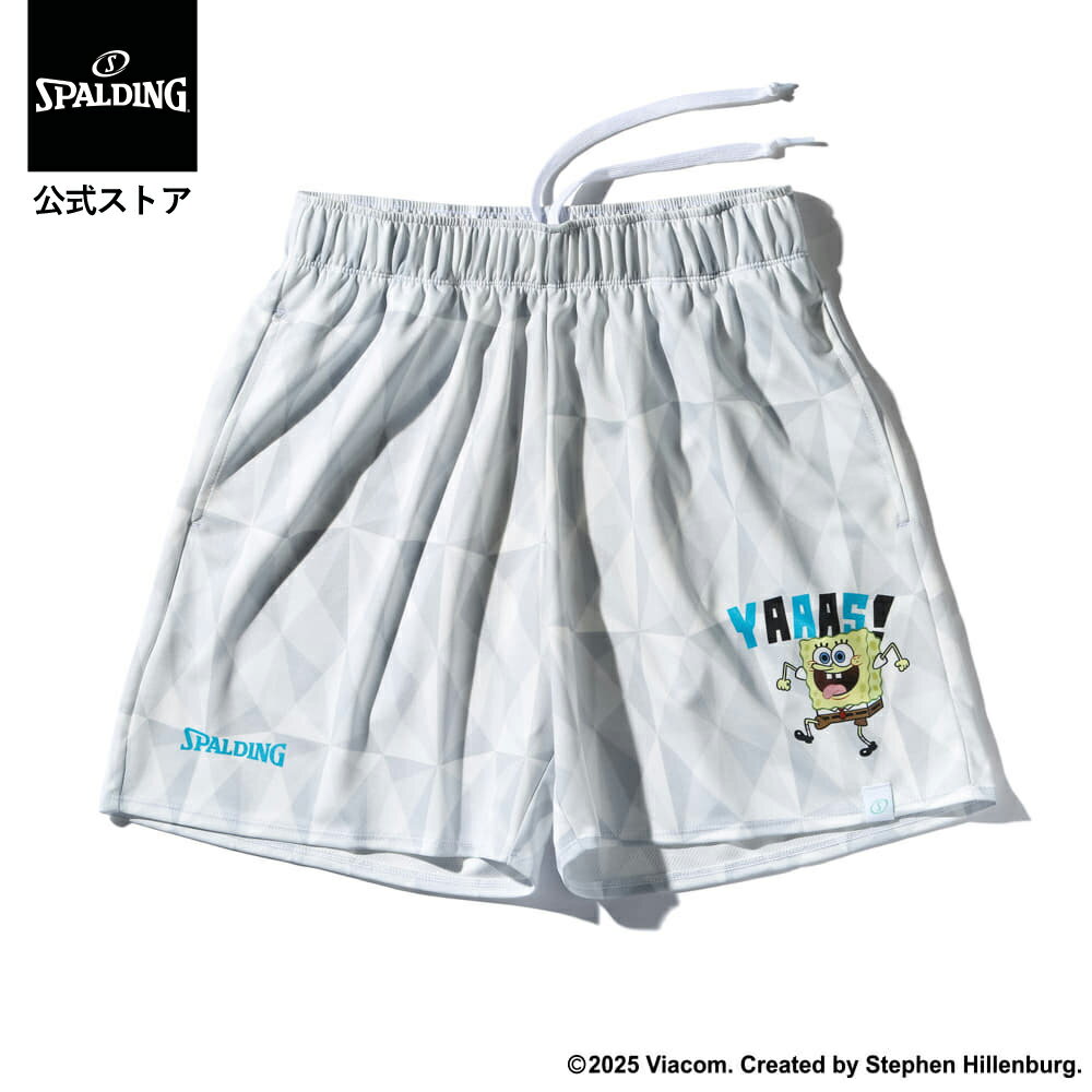 樂天商城 - 【公式】プラクティスパンツ スポンジ・ボブ フレーズ SMP25148S SPALDING スポルディング バスケットボール バスケ バレー ウェア 練習着 メンズ レディース 男性 女性