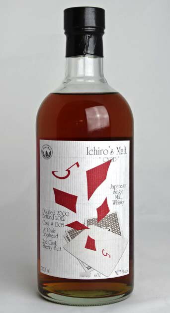 【東京都在住限定】 イチローズモルト カード ファイブ・オブ・ダイヤモンズ 【2000-2012】#1305 700ml 57.7度 Ichiro's Malt CARD FIVE of DIAMONDS Japanese Single Malt Whisky A01321