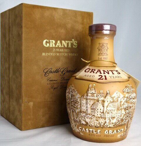 ■オールドボトル■ グランツ 21年 ロイヤルドルトン 陶器ボトル 750ml 43度 GRANT'S スコッチウイスキー 【中古】 A04478