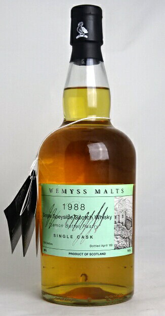 ウィームス 1988 シングルカスク レモンバターペーストリー 700ml 46度 WEMYSS MALTS 1988 Single Speyside Scotch Whisky Lemon Butter Pastry SINGLE CASK　スコッチウイスキー A04640