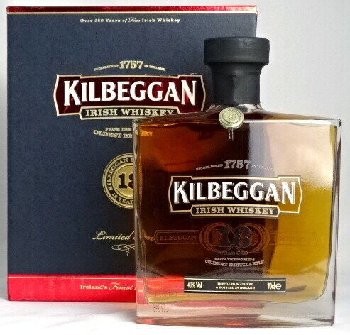 ■希少■ キルベガン 18年 700ml 40度 箱付き KILBEGGAN 18 YEARS OLD IRISH WHISKEY アイリッシュウイスキー A05093