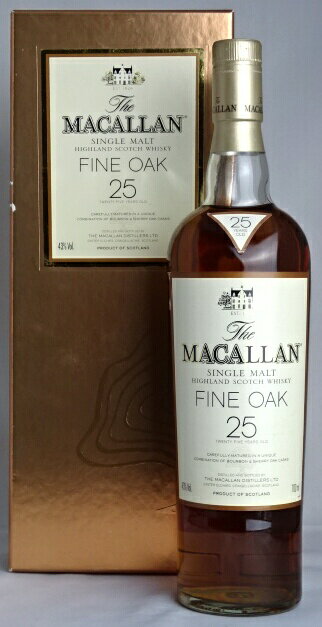 ■オールドボトル■ マッカラン 25年 ファインオーク 700ml 43度 箱付き The MACALLAN シングルモルトスコッチウイスキー 【中古】 A05245