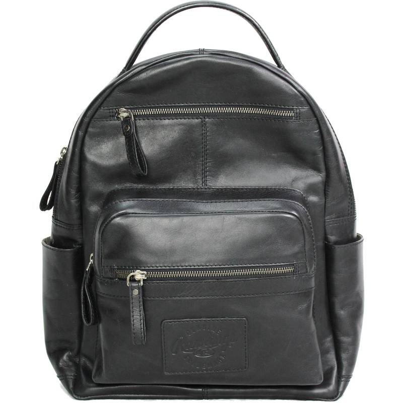 【日本未発売】【Rawlings(ローリングス)】レザーコレクション バックパック（リュック バッグ）ブラック■Rugged medium backpack Black