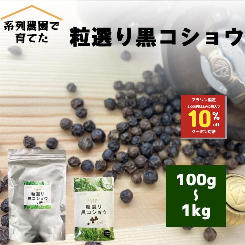 【8/11までクーポンあり】無農薬 栽培 レビューで燻製黒コショウ ブラックペッパー ホール 粒選り 黒コショウ ホール 100g / 1kg チャック袋入り 黒胡椒 胡椒 こしょう ペッパー スパイス 香辛料 送料無料