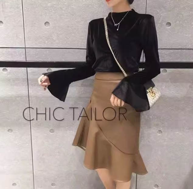 乐天商城 - レディース シャツ 長袖 ボリューム袖 萌袖 セミフレア 中厚手 大人可愛い きれいめ シンプル カジュアル 上品 おしゃれ レトロ エキゾチック こなれ感 ラフ モダン 主役級 存在感 フォーマル 秋 冬 黒 大人カラー XS S M L XL 2XL 3XL 4XL 5XL 送料無料