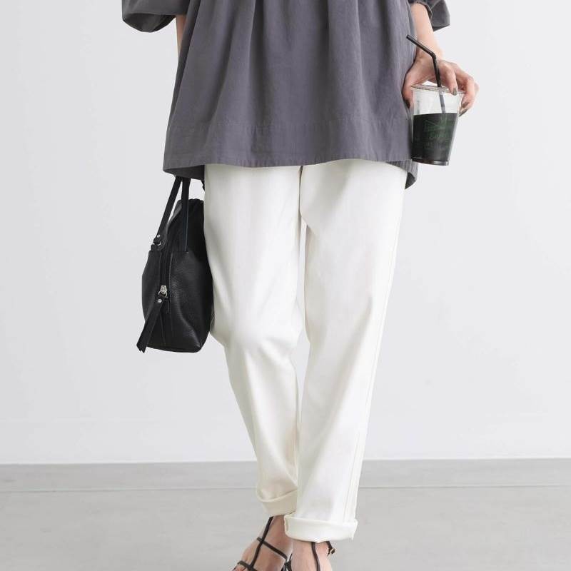 乐天商城 - レディース パンツ ロング ストレッチ ウエストゴム きれいめ シンプル 上品 おしゃれ かっこいい カジュアル 個性的 主役級 存在感 オールシーズン ベーシック ナチュラル キュート クール 送料無料