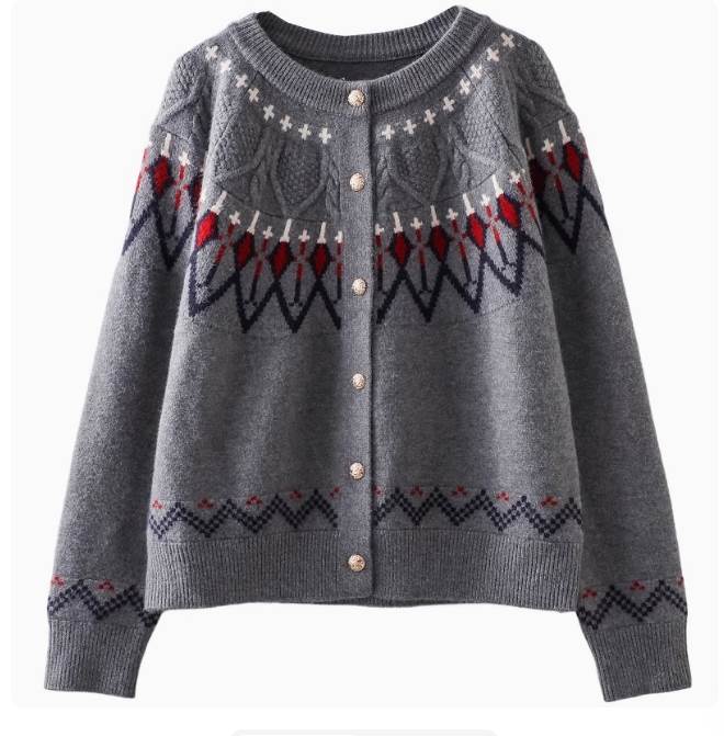 レディース セーター 長袖 ボリューム袖 ボタン ラウンドネック かわいい きれいめ シンプル カジュアル 上品 おしゃれ かっこいい レトロ ラフ 秋 冬 送料無料