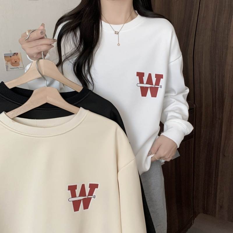 Rakuten - レディース パーカー トレーナー スウェット 長袖 ラウンドネック 細身 ストリート シンプル ラフ マニッシュ ボーイッシュ ロゴ 秋 冬 ユニセックス 春 秋 送料無料