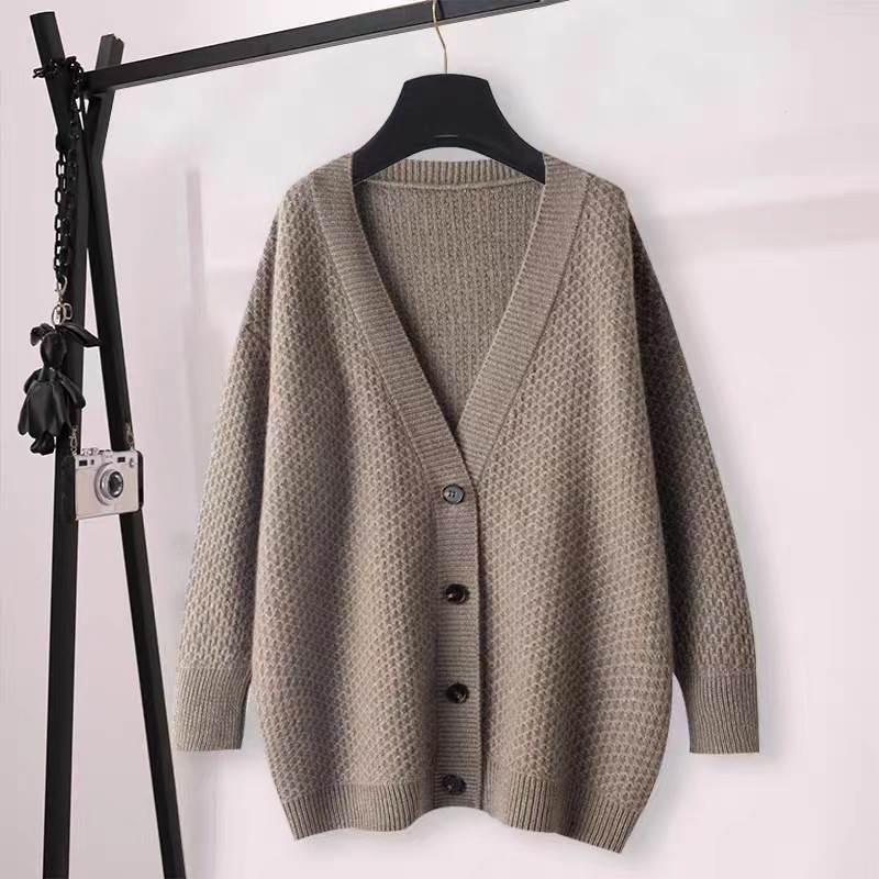 Rakuten - レディース カーディガン 長袖 ボタン シンプル カジュアル ラフ マニッシュ 抜け感 キュート 無地 ユニセックス 秋 冬 送料無料