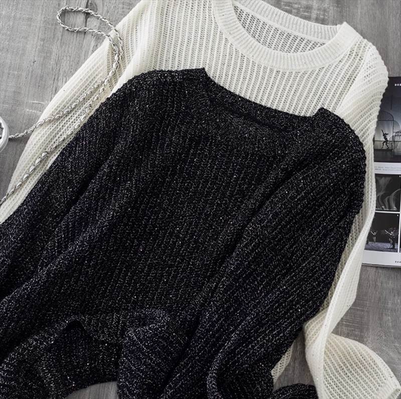 レディース トップス ニット セーター デート ニットソー 白トップス ミディアム丈 袖あり 長袖 ボリューム袖 萌袖 ラウンドネック クルーネック 襟なし 編み込み 伸縮性 かわいい 大人可愛い きれいめ シンプル カジュアル 上品 おしゃれ お洒落 レトロ 大人女子