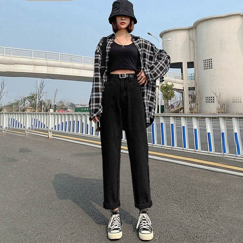 レディースパンツデニムロング丈スト...