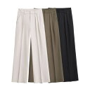 レディース パンツ ボトムス タック タックプリーツ きれいめ シンプル 上品 おしゃれ かっこいい こなれ感 ラフ メンズライク マニッシュ ボーイッシュ 個性的 クール モード系 エレガント モダン 主役級 存在感 フォーマル 学生風 ベーシック 誕生日 成人式 入学式