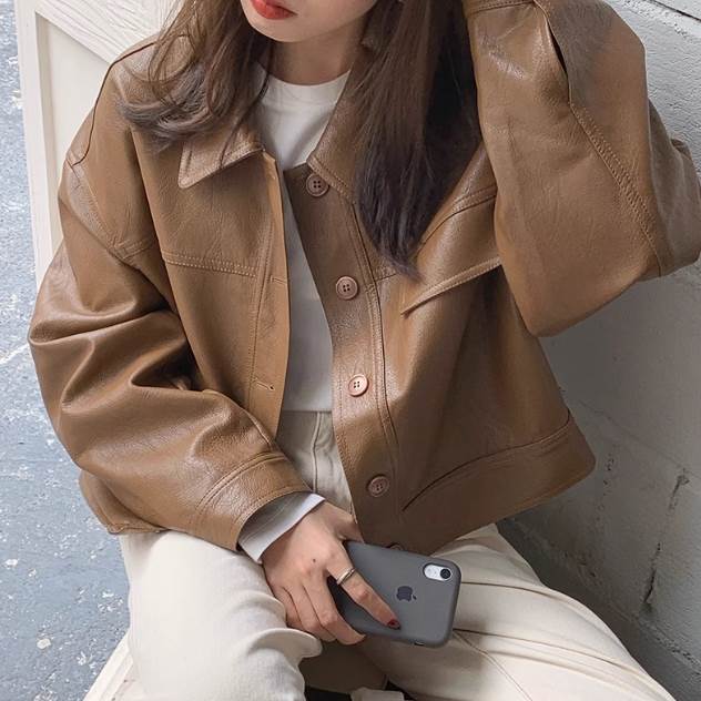 レディース トップス ジャケット ライダース ブルゾン モトジャケット ショート丈 大人可愛い きれいめ こなれ感 体型カバー オーバーサイズ 秋 冬 ラフ メンズライク マニッシュ ボーイッシュ バイクジャケット 細見え スタイルアップ フリーサイズ ブラウン 黒 送料無料