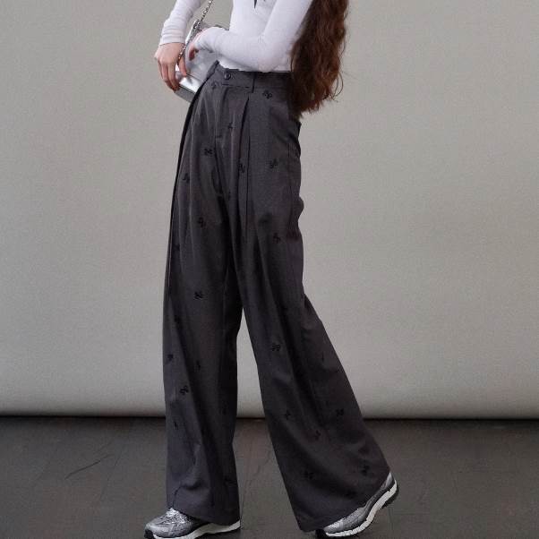 Rakuten - ボトムス パンツ ロングパンツ ワイドパンツ ポケット ハイウエスト りぼん かわいい 大人可愛い きれいめ シンプル 上品 おしゃれ かっこいい カジュアル レトロ こなれ感 個性的 主役級 存在感 抜け感 オールシーズン ベーシック ナチュラル メンズライク ガーリー