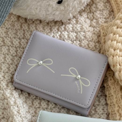 財布 ウォレット 折りたたみ式 小銭入れ コインケース レディース財布 コンパクト ミニ財布 リボン り..