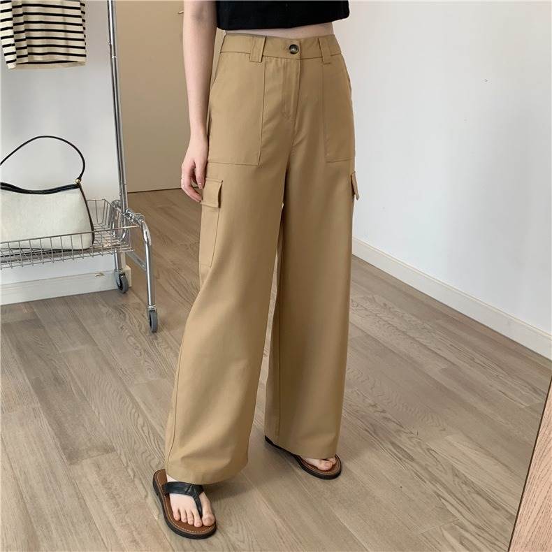 Rakuten - ボトムス パンツ ロングパンツ ワイドパンツ ハイウエスト ポケット ロング丈 かわいい 大人可愛い きれいめ シンプル 上品 おしゃれ かっこいい カジュアル レトロ こなれ感 個性的 主役級 存在感 抜け感 オールシーズン ベーシック ナチュラル クール メンズライク
