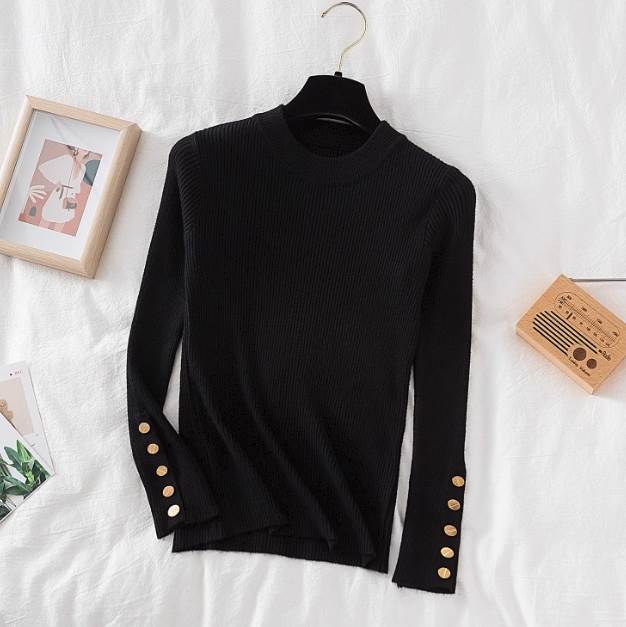 レディース トップス カットソー ニット ハイネック タイト スリム 細身 ストレート Iライン 入学式 入..