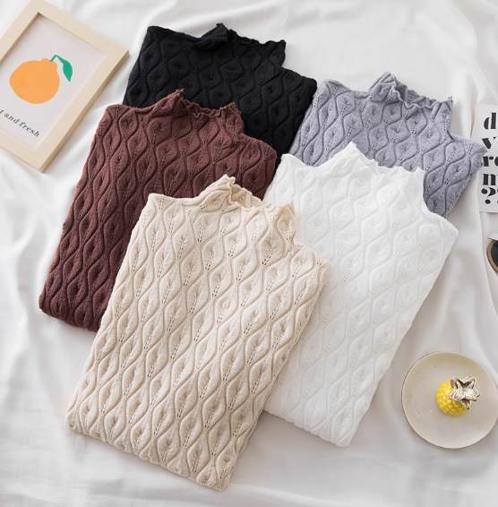 Rakuten - レディース トップス 長袖 ハイネック タートルネック スリム 細身 ストレート Iライン かわいい 大人可愛い きれいめ シンプル カジュアル 上品 おしゃれ かっこいい レトロ アジアン エスニック エキゾチック こなれ感 ラフ メンズライク マニッシュ ボーイッシュ