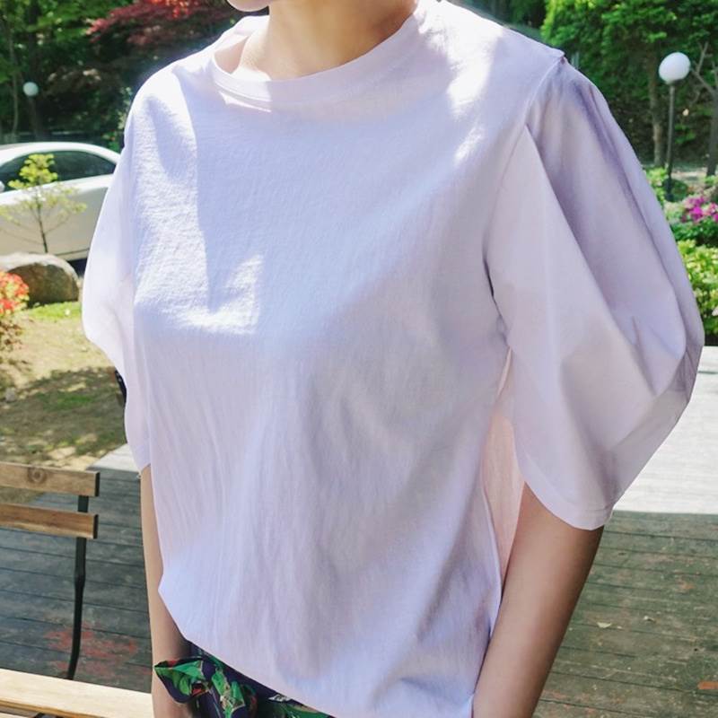 Rakuten - トップス カットソー Tシャツ 5分袖 クルーネック プルオーバー ショート丈 かわいい 大人可愛い きれいめ シンプル 上品 おしゃれ かっこいい カジュアル こなれ感 個性的 主役級 存在感 抜け感 春 夏 ベーシック ナチュラル フェミニン 清楚 無地 女性用 レディース