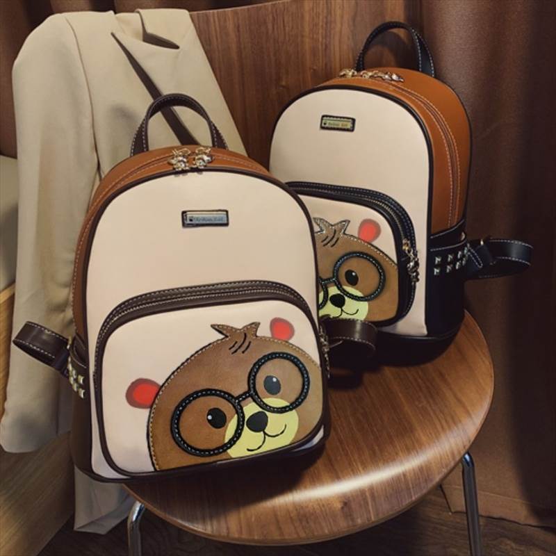 乐天商城 - リュック バッグ カバン レディース BEAR bear 熊 くま バッグパック 小さい 大容量 多収納 便利 軽量 スリム 自立 かわいい 大人可愛い シンプル カジュアル お洒落 かっこいい レトロ こなれ感 ラブリー キュート ガーリー 抜け感 個性的 フェミニン 柄 アニマル