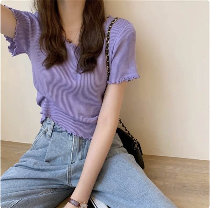 Rakuten - レディース トップス カットソー デート Tシャツ 白トップス ショート ショート丈 袖あり 半袖 ラウンドネック クルーネック 襟なし タイト スマート リブ 伸縮性 かわいい 大人可愛い きれいめ シンプル カジュアル 上品 おしゃれ お洒落 レトロ 大人女子 こなれ感