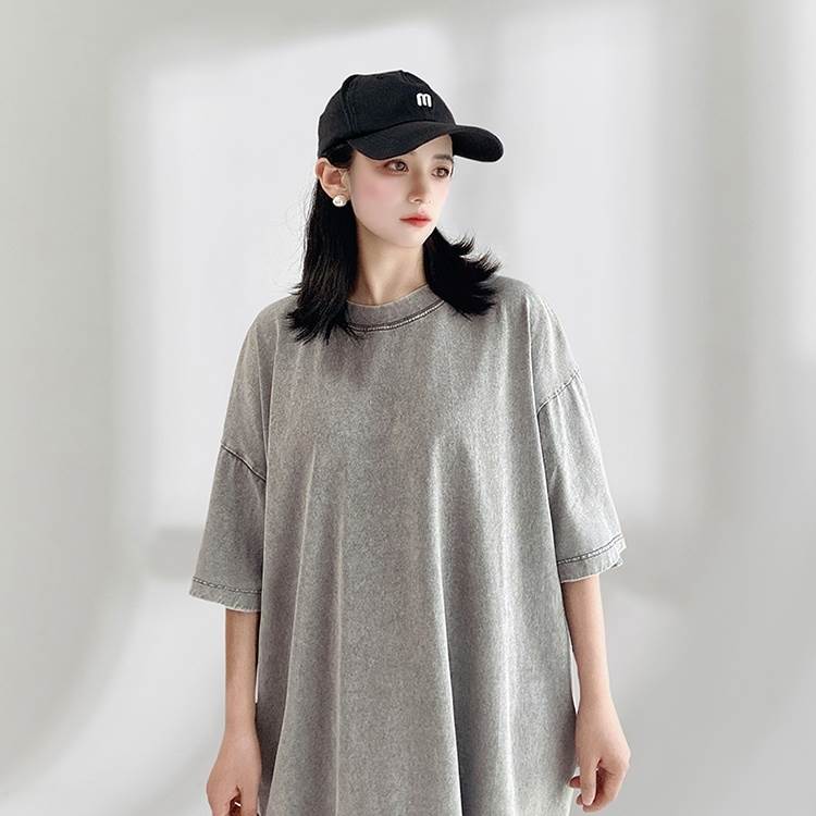 Tシャツ オーバーサイズ ビッグシルエット 半袖 シンプル カジュアル レディース トップス 5分袖 クルーネック ワイド かわいい おしゃれ かっこいい レトロ こなれ感 ラフ メンズライク マニッシュ 無地 デート お出かけ お泊まり アウトドア キャンプ 旅行 公園 sparkjoy-10003892 SPARKJOY レディースファッション サンプル画像2