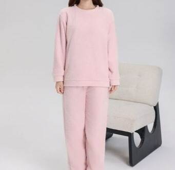 Rakuten - 2点セット 上下セット レディース トップス パンツ ボトムス ルームウェア パジャマ プルオーバー 部屋着 セットアップ アンサンブル 寝巻き 長袖 ドロップショルダー クルーネック 襟なし ノーカラー ウエストゴム きれいめ シンプル カジュアル 上品 おしゃれ