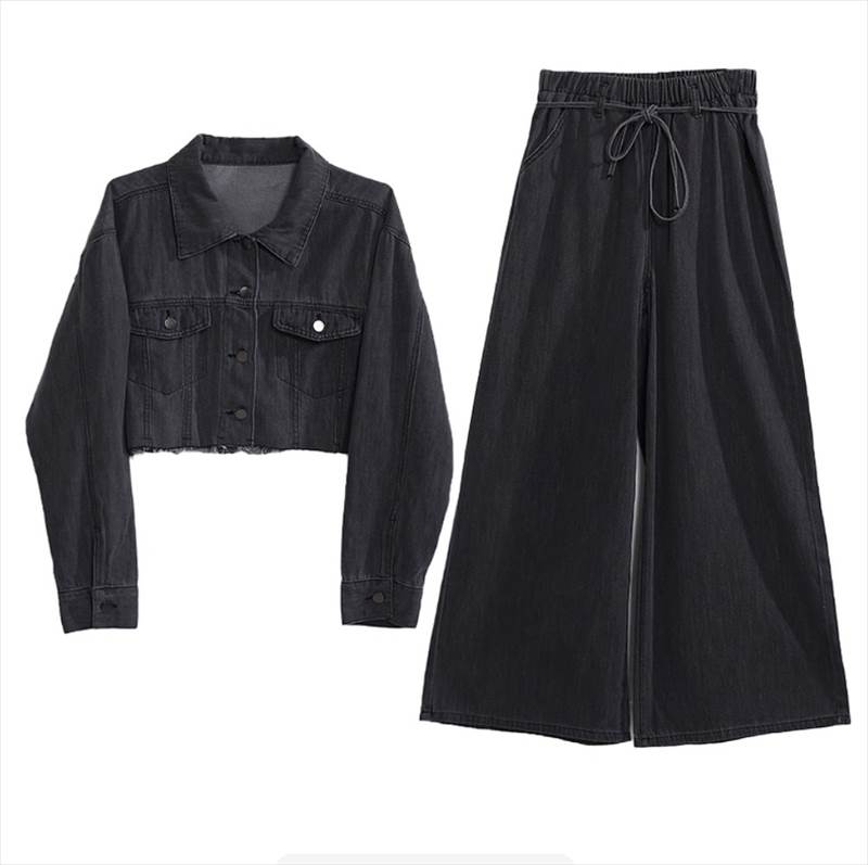 レディース トップス ジャケット パンツ ボトムス ブルゾン セットアップ アウター Gジャン 上着 ワイドパンツ デニムパンツ バギーパンツ ロング ロング丈 袖あり 長袖 ボリューム袖 襟付き 切り替えデザイン スマート 前開き 薄手 かわいい 大人可愛い きれいめ