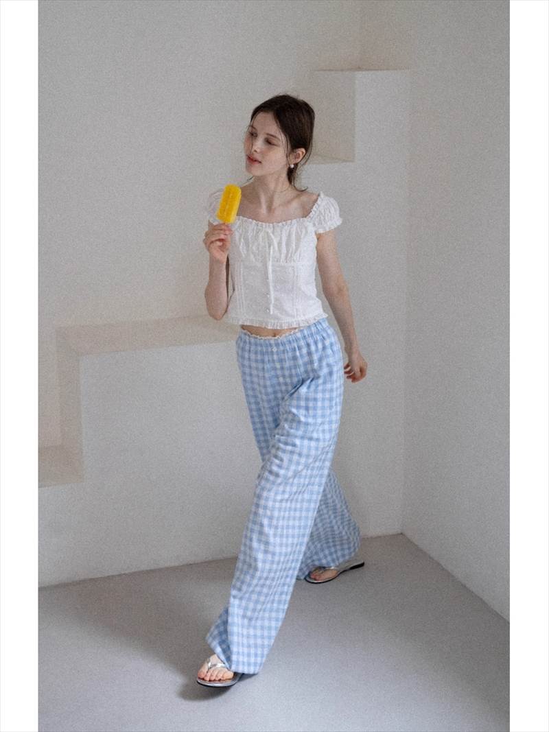 乐天商城 - レディース パンツ ボトムス 部屋着 ストレートパンツ ロングパンツ ロング フルレングス ワイド ストレート フェミニン ハイウエスト ウエストゴム 薄手 かわいい 大人可愛い シンプル カジュアル おしゃれ レトロ こなれ感 ラフ 抜け感 キュート 都会的 ベーシック