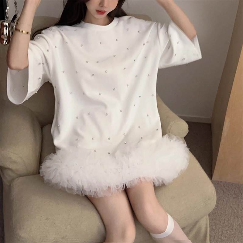 乐天商城 - レディース ワンピース ショート 5分袖 ラウンドネック スリム Aライン かわいい 大人可愛い きれいめ シンプル カジュアル 上品 おしゃれ かっこいい レトロ エキゾチック こなれ感 ラフ ルーズ 個性的 クール エレガント 存在感 抜け感 ラブリー キュート