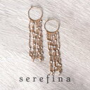 serefina セレフィーナ Cascading Seed Beaded Hoop WHITE カスケーディングシードビーデッドフープピアス イヤリング スタッド ゴールド ホワイト 白 シンプル カジュアル 揺れる レディース 金属アレルギー