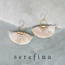 serefina セレフィーナ Half Lunar Tassels Statement Earrings WHITE ハーフルナタッセルズステイトメントピアス イヤリング ホワイト 白 ボヘミアン フェス ホーボー シンプル カジュアル 大ぶり 揺れる レディース