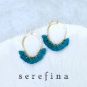 serefina セレフィーナ Tassel Hoop Earrings TURQUOISE タッセルフープピアス イヤリング ターコイズ ボヘミアン フェス ホーボー シンプル カジュアル 大ぶり 揺れる レディース 金属アレルギー