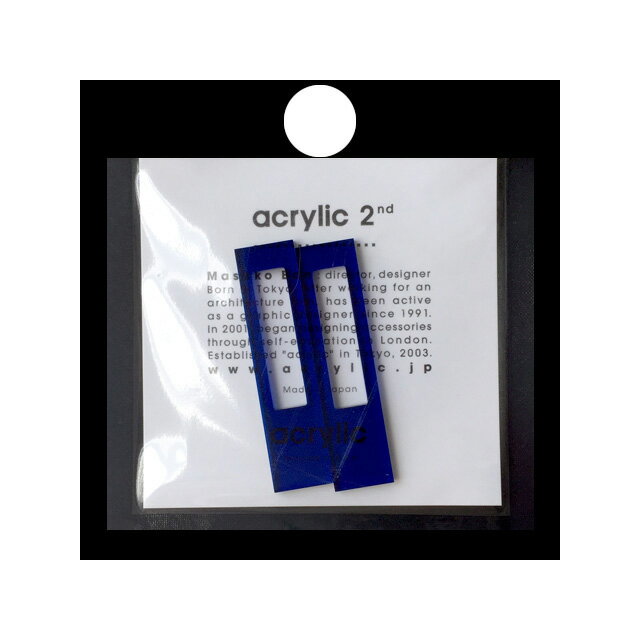 楽天Sparkle 楽天市場店【予約販売 5/21～】acrylic アクリリック【ロングレクタングル ブルー 2110】アクリル 樹脂 ガム シリコンゴム イヤリングパーツ 青色 痛くない 落ちにくい 軽い 坂雅子 masako ban ノンホールピアス イヤーカフ レディース キッズ