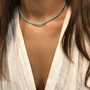 ネックレス HARPO アルポ【N305】Turquoise round stone and sterling silver beads necklace ターコイズラウンドストーン シルバービーズ ネックレス インディアンジュエリー フランス パリ レディース ハルポシンプル