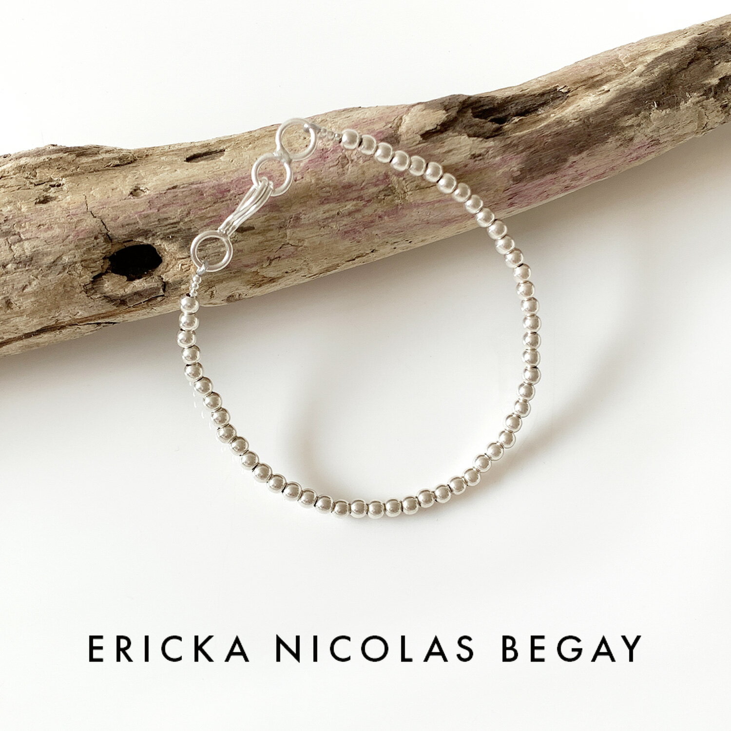 ブレスレット ERICKA NICOLAS BEGAY エリッカ ニコラス ビゲイ【3mm/17cm】Shiny navajo pearl bracelet シャイニー ナバホパール ブレスレット シルバー ナバホ族 インディアンジュエリー レディース 金属アレルギー フレッドハーヴィースタイル