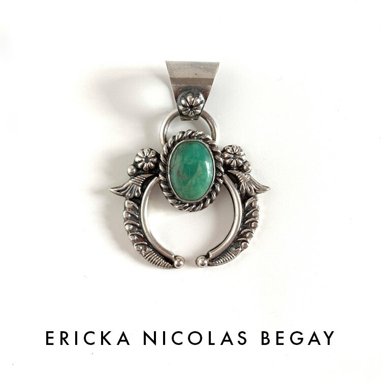 ネックレス ERICKA NICOLAS BEGAY エリッカ ニコラス ビゲイ naja chrysoprase pendant top ナジャ クリソプレーズ ペンダントトップ ナバホ族 天然石 シルバー インディアンジュエリー メンズ レディース パワーストーン 大きめ