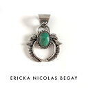 ネックレス ERICKA NICOLAS BEGAY エリッカ ニコラス ビゲイ naja chrysoprase pendant top ナジャ クリソプレーズ ペンダントトップ ナバホ族 天然石 シルバー インディアンジュエリー メンズ レディース パワーストーン 大きめ