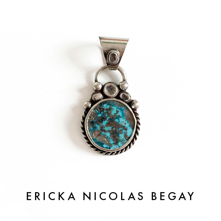 ペンダント ERICKA NICOLAS BEGAY エリッカ ニコラス ビゲイ sonoran turquoise pendant top ソノラン ターコイズ ペンダントトップ ナバホ族 天然石 シルバー インディアンジュエリー メンズ レディース パワーストーン 大きめ