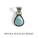 ペンダント ERICKA NICOLAS BEGAY エリッカ ニコラス ビゲイ larimar pendant top ラリマー ペンダントトップ ナバホ族 天然石 シルバー インディアンジュエリー メンズ レディース パワーストーン 大きめ