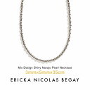 ネックレス ERICKA NICOLAS BEGAY エリッカ ニコラス ビゲイ【3mm/5mm/35cm】ミックスデザイン シャイニー ナバホパール ネックレス シルバー ボールチェーン ナバホ族 インディアンジュエリー メンズ レディース 金属アレルギー フレッドハーヴィースタイル